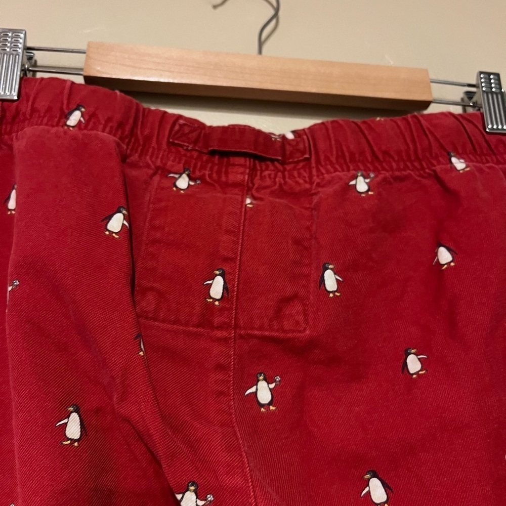 Vintage American Eagle Y2K Men's Size Small Red Penguin Print Lounge Pants - Picture 4 of 6